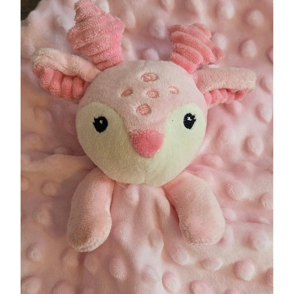 Walmart Parent's Choice Pink Deer Lovey Security Blanket Minky Plush Fawn Rattle